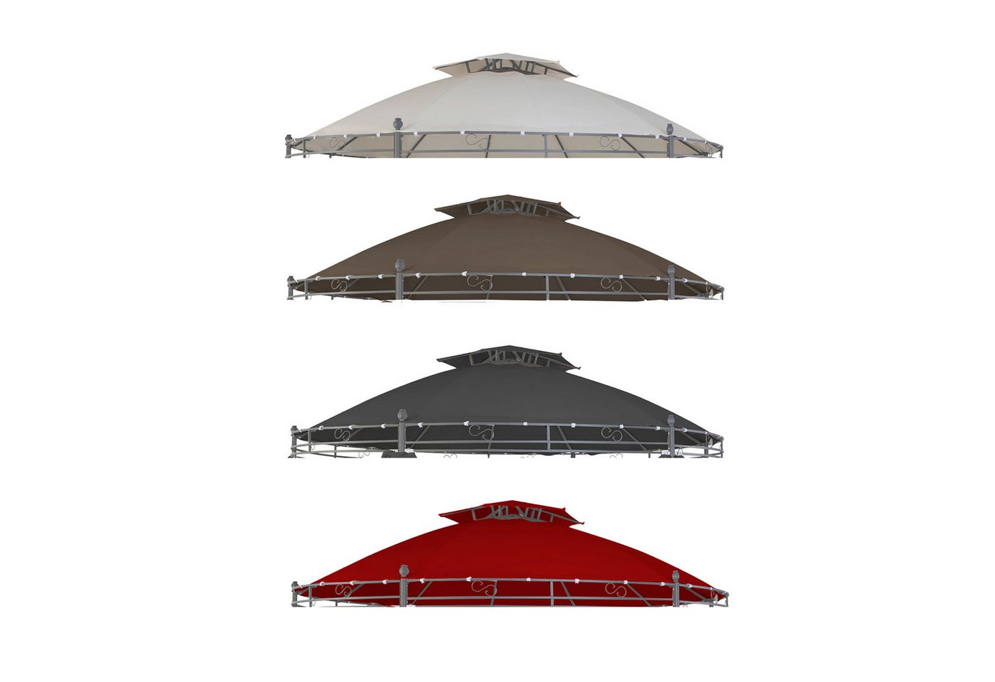Mojawo Pavillon-Ersatzdach Ersatz Dach Pavillon rund ⌀3,5m wasserdicht Gartenpavillon Dachhaube, 350 x 350 cm von Mojawo