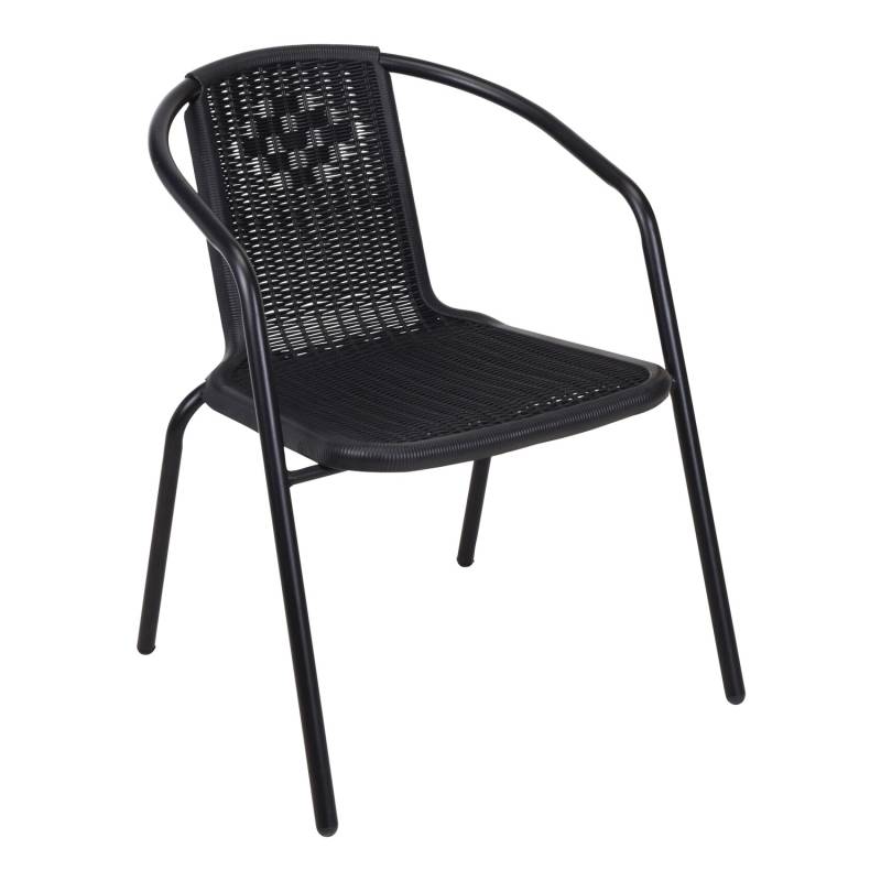 Mojawo Polyrattanlook Bistrostuhl STAPELBAR Stapelstuhl Campingstuhl Gartenstuhl Küchenstuhl Balkonmöbel SCHWARZ von Mojawo