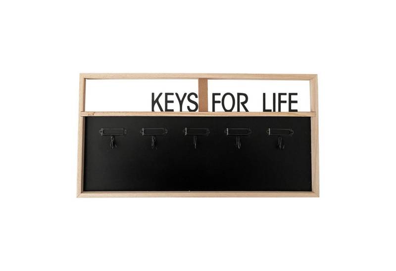 Mojawo Schlüsselkasten Holz Schlüsselboard Schlüsselbrett Schlüsselleiste Haken Schwarz B50xH26xT2cm von Mojawo