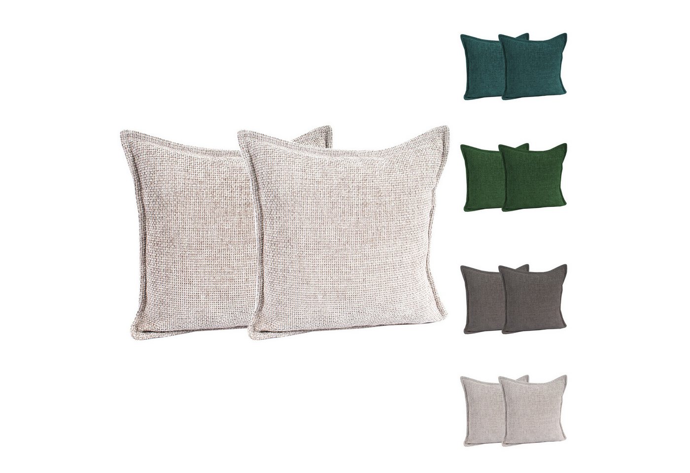 Mojawo Sitzkissen 2er Chenille Kissenhülle Kissenbezug mit Reißverschluss 45x45cm Mojawo Sitzkissen 2er Chenille Kissenhülle Kissenbezug mit Reißverschluss 45x45cm von Mojawo