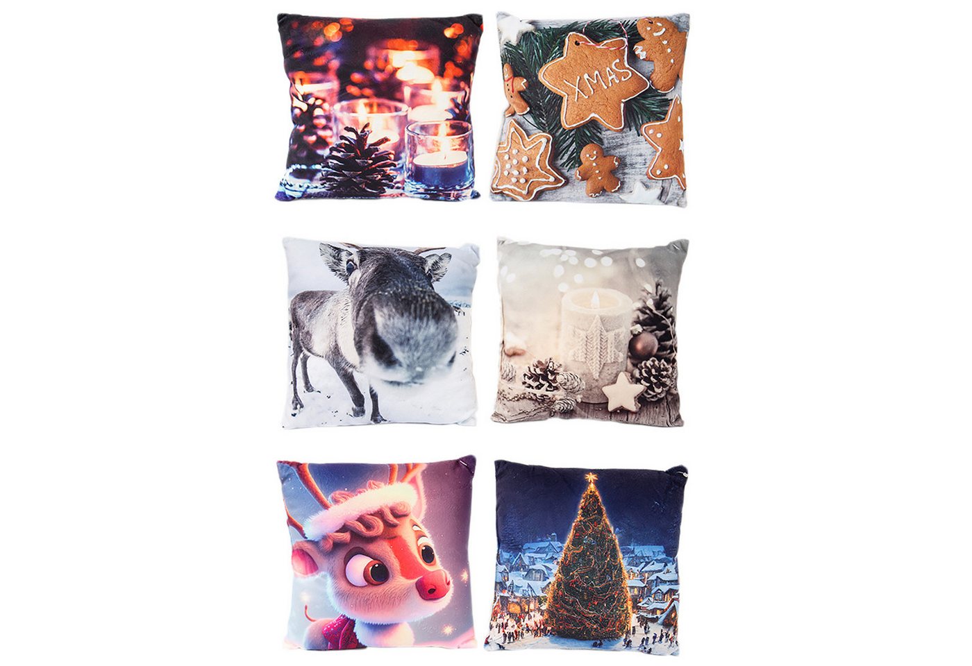 Mojawo Sitzkissen 6 Stück X-Mas Kissen Weihnachtskissen Deko Weihnachten 25x25cm Mojawo Sitzkissen 6 Stück X-Mas Kissen Weihnachtskissen Deko Weihnachten 25x25cm von Mojawo