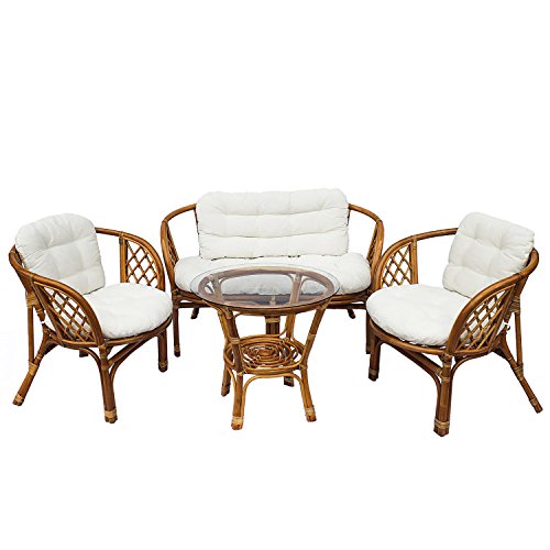 Mojawo Top Qualität! Hochwertige Gartensitzgruppe aus echtem Rattan Bahama 10-TLG Natur Gartengarnitur Gartentisch Gartensessel Mojawo Top Qualität! Hochwertige Gartensitzgruppe aus echtem Rattan Bahama 10-TLG Natur Gartengarnitur Gartentisch Gartensessel von Mojawo