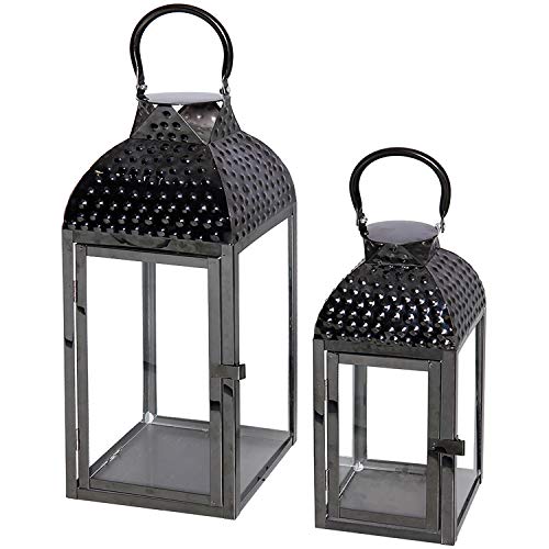 Mojawo Traumhaftes 2er Set Luxus Gartenlaterne Edelstahl schwarz poliert Windlicht Laternen Set Höhe 35/46cm Edel Design Mojawo Traumhaftes 2er Set Luxus Gartenlaterne Edelstahl schwarz poliert Windlicht Laternen Set Höhe 35/46cm Edel Design von Mojawo