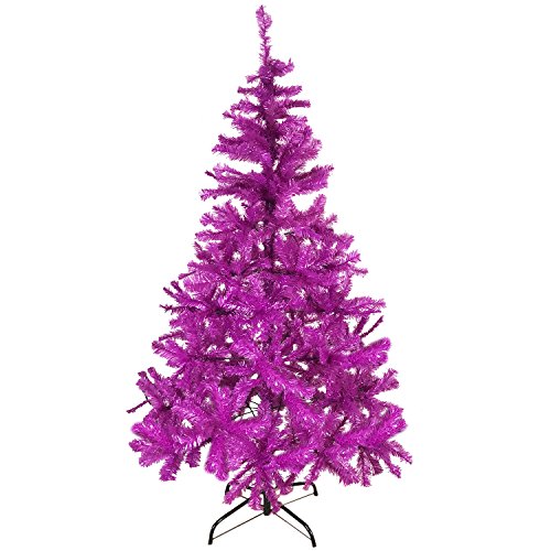 Mojawo Trend! Weihnachtsbaum künstlicher Tannenbaum Christbaum 150 cm inkl Ständer Lila/Pink von Mojawo