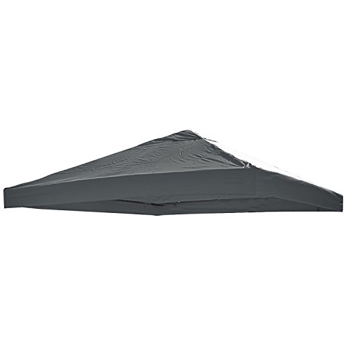 Mojawo Universal Ersatz Dach für Pavillon 3x3 M Anthrazit Wasserdicht PVC beschichtet 220gr. Polyester mit Luftluke von Mojawo