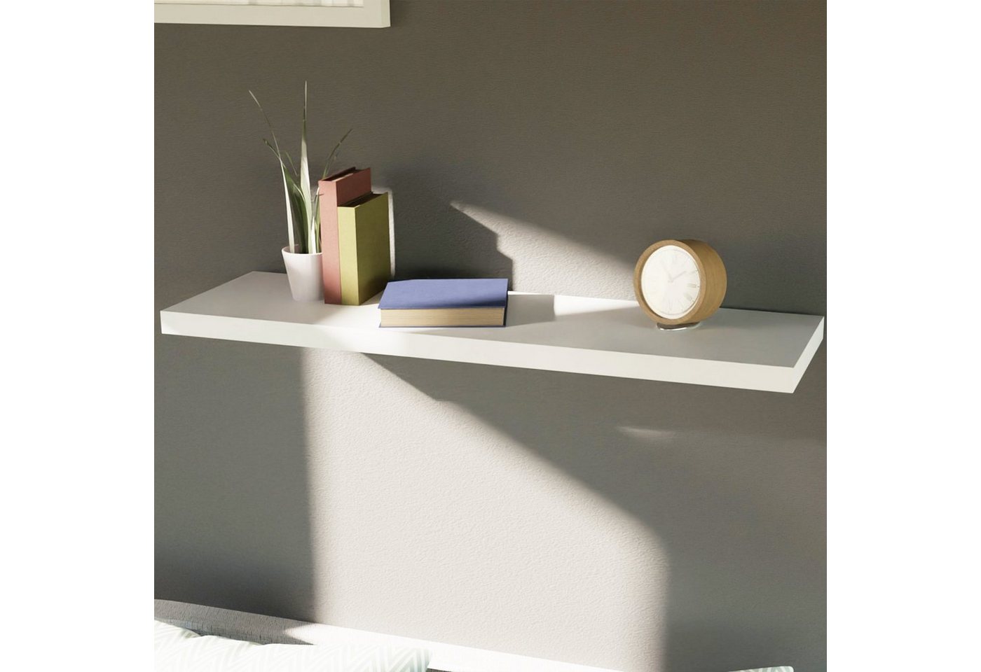 Mojawo Wandregal Wandboard Wandregal Regal Weiß 100cm MDF PVC B100xH3,8xT23,5 cm Mojawo Wandregal Wandboard Wandregal Regal Weiß 100cm MDF PVC B100xH3,8xT23,5 cm von Mojawo