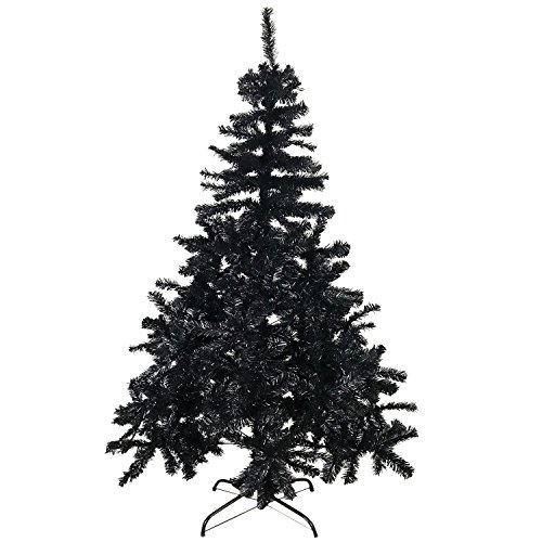 Mojawo Weihnachtsbaum künstlicher Tannenbaum 180 cm inkl Ständer Christbaum Schwarz von Mojawo