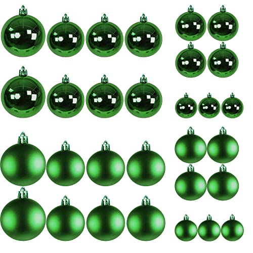 Mojawo XL-Sortiment 30tlg Weihnachts Baumkugeln Christbaumkugeln Weihnachtskugeln, Farben:Lime von Mojawo