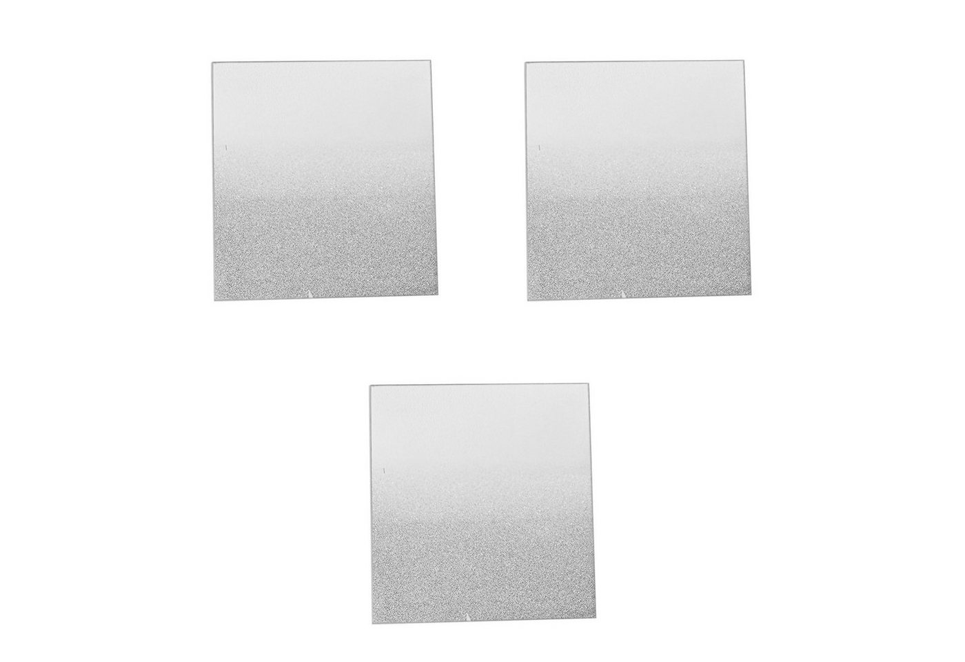 Platzset, 3x Spiegel-Glas-Untersetzer Untersetzer Deko Unterlage Glitzer silber eckig 20cm, Mojawo von Mojawo