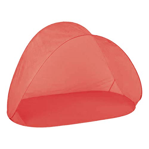 Pop Up Automatik Wurfzelt Strandmuschel Sonnenschutz Camping Windschutz Outdoor Zelt Blau mit Tasche rot H97xB150xT80cm von Mojawo