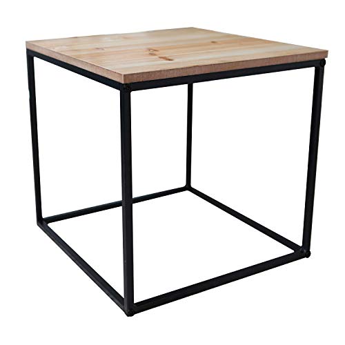 Praktischer Beistelltisch Deko Sofatisch Kaffeetisch Blumentisch Dekotisch Metall Holz L39xB39xH36cm von Mojawo