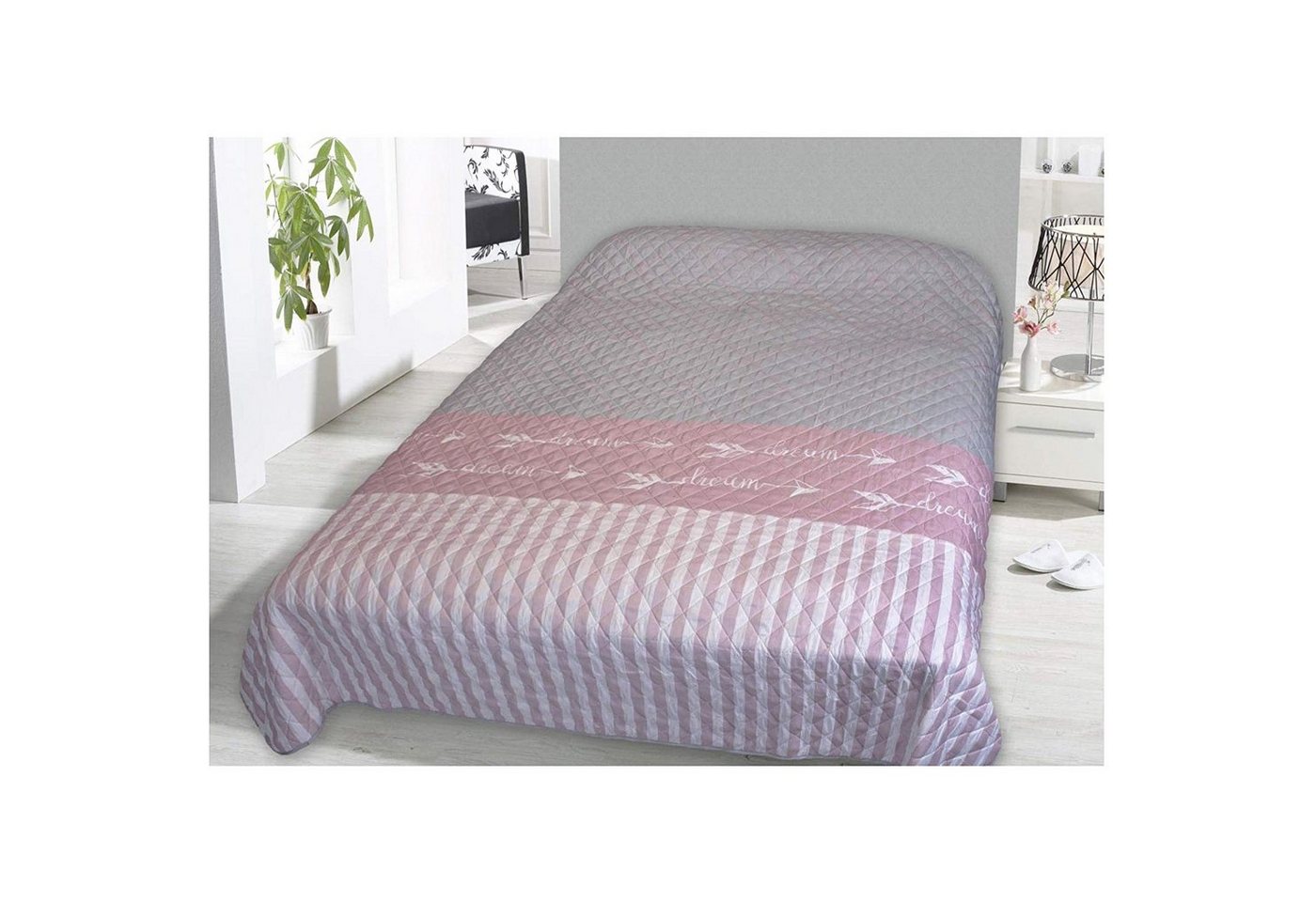 Tagesdecke Tagesdecke Bettüberwurf Sofaüberwurf 140x210cm Dream Rosa, Mojawo von Mojawo