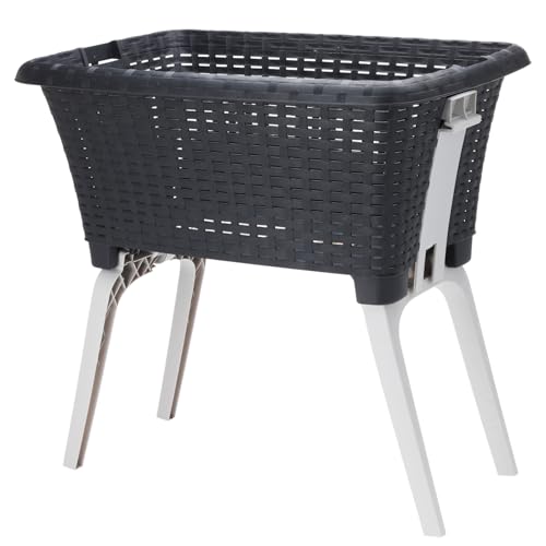 Wäschekorb Wäschesammler Wäschebox Wäschebehälter Korb Wanne tragbar klappbaren Füßen B60xL40xH28/58cm Wäschekorb Wäschesammler Wäschebox Wäschebehälter Korb Wanne tragbar klappbaren Füßen B60xL40xH28/58cm von Mojawo