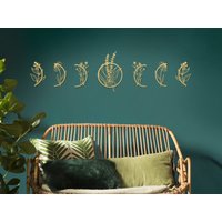 Gold Metall Wandkunst, Mondphasen Blumenwanddekor, Halbmond Wanddekor Gold Metall Wandkunst, Mondphasen Blumenwanddekor, Halbmond Wanddekor von MojoBerryCraft