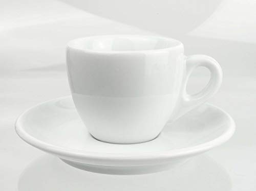 Moka Consorten Extra dickwandige italienische Espressotasse | »Verona« | 0,85 cm Tassenwand | Füllmenge (bis zur Oberkante): 65 ml | handgemacht | 6 Tassen & 6 Untertassen | Made in Italy von Moka Consorten