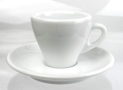 Moka Consorten Italienische Espressotasse | »Torino« | Füllmenge (bis zur Oberkante): 70 ml | weiß | handgemacht | 6 Tassen & 6 Untertassen | Made in Italy von Moka Consorten