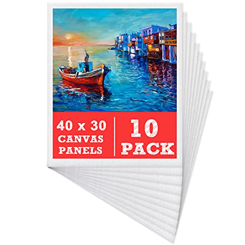 Leinwand zum Bemalen Set (10er Pack) – 30 x 40 cm, Vorgespannte Weiße Künstler Canvas Panel Leinwände - 3mm starkem Malkarton - Geeignet für Acryl und Öl Malerei Sowie zum Skizzieren und Zeichnen von MOKANI