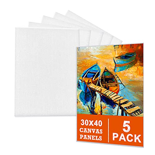 Leinwand zum Bemalen Set (5er Pack) – 30 x 40 cm, Vorgespannte Weiße Künstler Canvas Panel Leinwände - 3mm starkem Malkarton -Geeignet für Acryl und Öl Malerei Sowie zum Skizzieren und Zeichnen von MOKANI