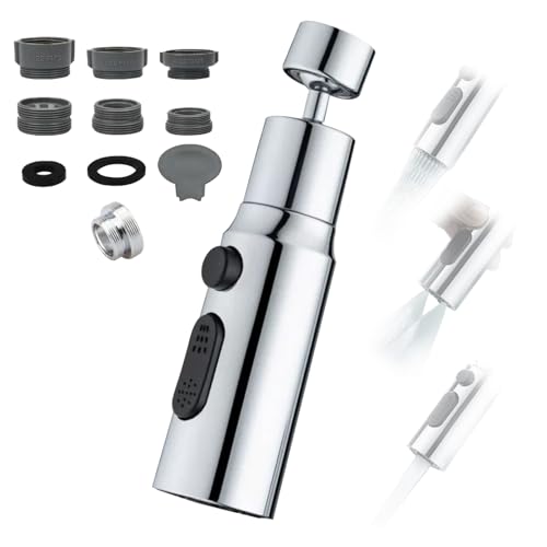 Mokaskaidj 360° Drehbarer Wasserhahn Verlängerung, Tap Attachment Swivelling,Tap with 3 Multifunktions, Extension Aerator Water Saver Filter Sprühkopf, Geeignet für Kitchen Bathroom Tap Mokaskaidj 360° Drehbarer Wasserhahn Verlängerung, Tap Attachment Swivelling,Tap with 3 Multifunktions, Extension Aerator Water Saver Filter Sprühkopf, Geeignet für Kitchen Bathroom Tap von Mokaskaidj