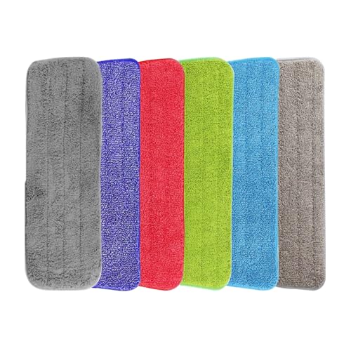 Mokaskaidj 6er Set Wischbezug, 41×14.5cm Wischmopp Bezug, Waschbar Bodenwischer Ersatzbezug, Mop Microfaser Reinigung Pads Ideale Schmutzaufnahme Ideal für Alle Bodenarten von Mokaskaidj