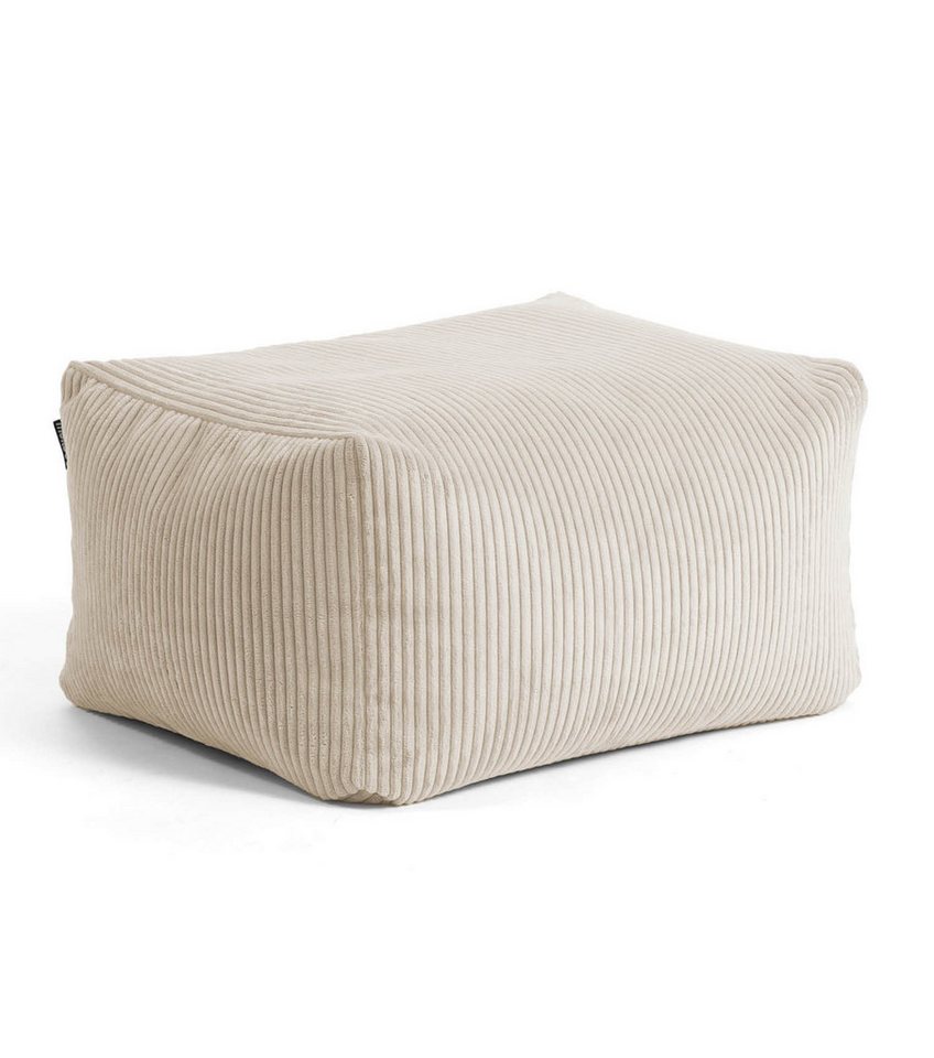 mokebo Pouf Der Ruhestifter (aus Cordstoff), Sitzhocker, Bodenkissen, Fußhocker oder Sitzkissen eckig in Beige von Mokebo