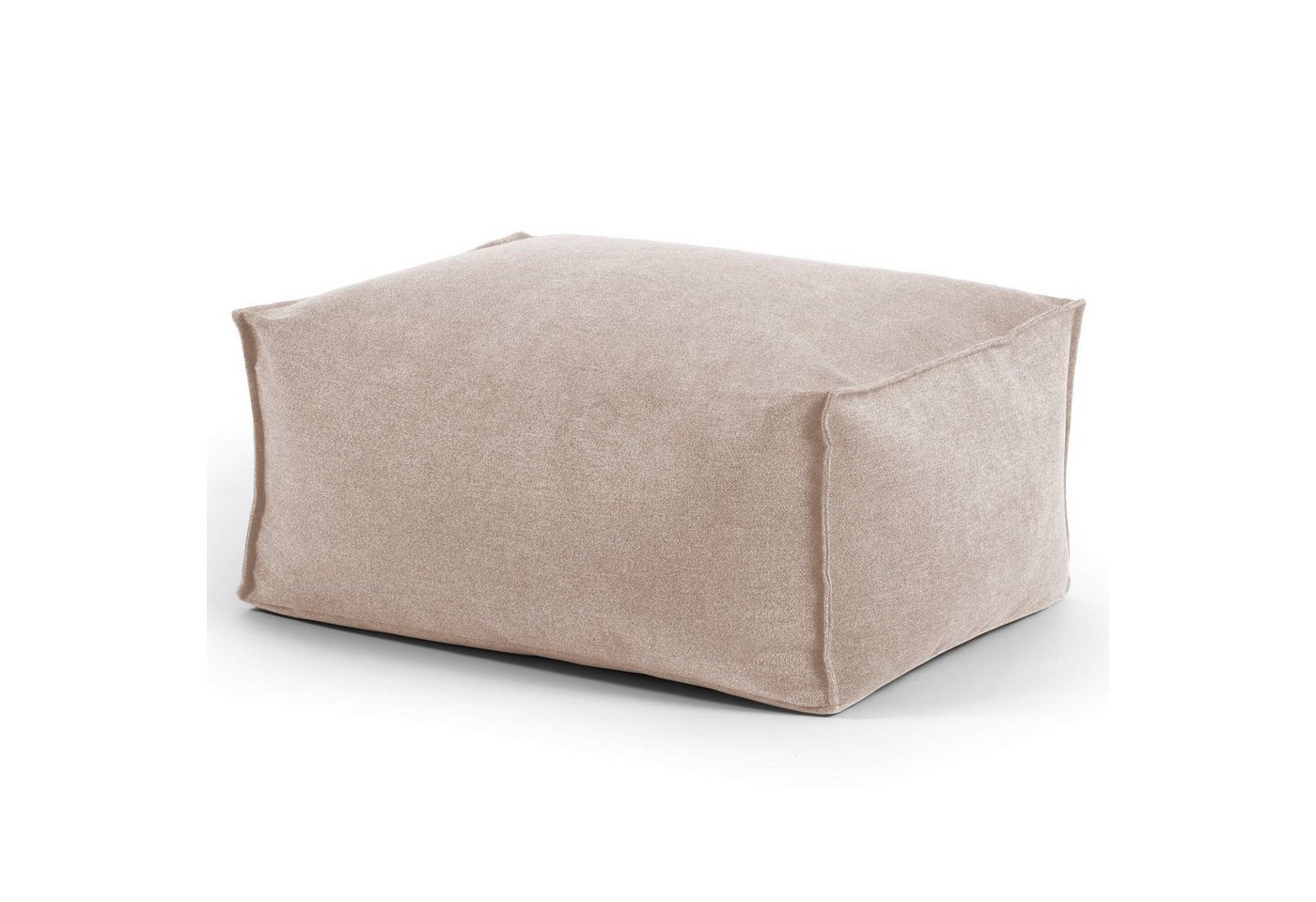 mokebo Pouf Der Ruhestifter (aus Webstoff), Sitzhocker, Bodenkissen, Fußhocker oder Sitzkissen eckig in Beige von Mokebo