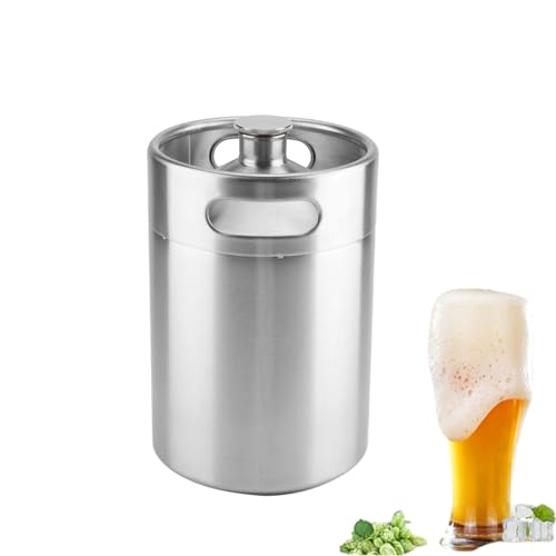 5L Bierfass Edelstahl, Mini-Bierfass aus Edelstahl, mit Spiraldeckel, 17.8 x 26.5cm, Mini Edelstahl-Fass für Selbstbrauen, Bierreinigungsfass, für den Gebrauch im Freien und Zuhause 5L Bierfass Edelstahl, Mini-Bierfass aus Edelstahl, mit Spiraldeckel, 17.8 x 26.5cm, Mini Edelstahl-Fass für Selbstbrauen, Bierreinigungsfass, für den Gebrauch im Freien und Zuhause von Mokernali