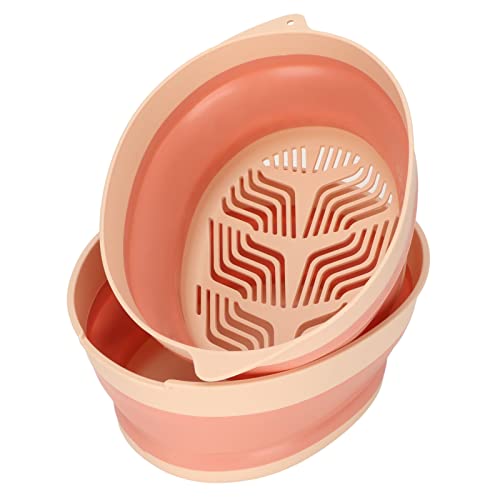 Küchensieb Schüssel, 2-in-1 Multifunktion Küchensieb Set, Doppelte Schichte Seiher Schüssel Sieb, Abnehmbares Seiher Sieb, Kunststoff Sieb und Abtropfgestell für Obst Gemüse Reinigung Waschen(L-Rosa) Küchensieb Schüssel, 2-in-1 Multifunktion Küchensieb Set, Doppelte Schichte Seiher Schüssel Sieb, Abnehmbares Seiher Sieb, Kunststoff Sieb und Abtropfgestell für Obst Gemüse Reinigung Waschen(L-Rosa) von Mokernali