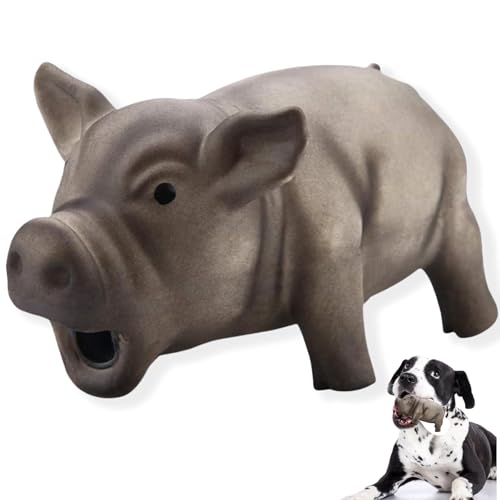 Latex Schwein Hundespielzeug, Beißspielzeug Hund, Hundespielzeug Quietschend Latex, 16×8×8 cm, Niedliches Schwein Quietschendes Latex Haustierspielzeug, für Hunde- und Welpenspielzeug (Schwarz) von Mokernali