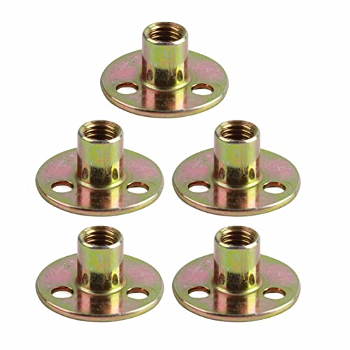 M6/M8/M10 Flanschmutter, 3 Loch T Mutter, T-Nut Flanschmutter 3-Loch feuerverzinktes Eisen, 5 pcs, Möbelbefestigung Tee-Rundsockelmutter,hohe Strukturfestigkeit,für Möbelbefestigung,Verbindung(M10) von Mokernali
