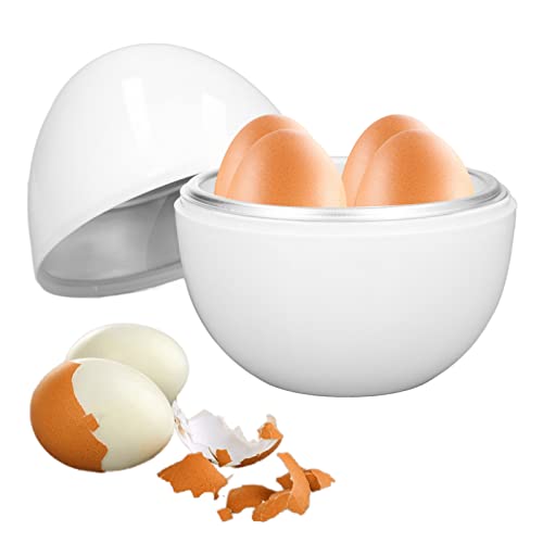 Mikrowellen Eierkocher 4 eier, Eierkocher für die Mikrowelle, Mikro Eierkocher aus Kunststoff Metall, Eierkocher für 4 Ei, Mikro-Eierkocher Huhn für den Hausgebrauch, Gesund und Sicher Zum Frühstück von Mokernali