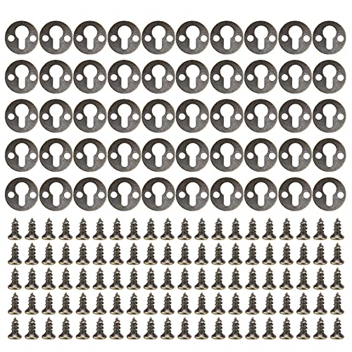 Mokernali Schlüsselloch-Aufhänger, Schlüsselloch-Regalaufhänger, 50 Stück Bilderrahmen-Haken, Kürbisstück-Schlüsselloch-Hängenägel Mit 100 Schrauben von Mokernali