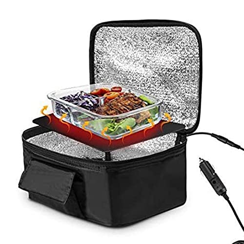 Mokernali Tragbare Mini-Auto-Mikrowelle, Tragbare Mini-Ofen, 28x20x12 cm, mit 12V 90W Mikrowellenfunktion, mit Folienauskleidung, für unterwegs, Camping und Essen von Mokernali