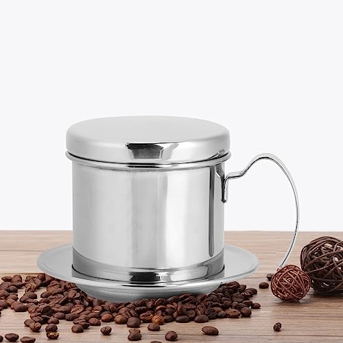 Vietnamesischer Kaffeefilter, Vietnamesischer Kaffeesieb, 7cm×7.5cm, Edelstahl kaffeefilter Vietnam Cafe Phin, mit Deckel, Abnehmbar, French Press Kaffeemaschine, für Zuhause, Küche, Büro(Silber) von Mokernali