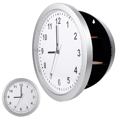 Wanduhr Safe, Wanduhr mit Verstecktem Safe, 25×7cm, Versteck für Wertsachen mit Drei Versteckten Fächern, Versteck für Wertgegenstände, für Aufbewahrung von Geld, Schmuck, Wertgegenständen und Bargeld Wanduhr Safe, Wanduhr mit Verstecktem Safe, 25×7cm, Versteck für Wertsachen mit Drei Versteckten Fächern, Versteck für Wertgegenstände, für Aufbewahrung von Geld, Schmuck, Wertgegenständen und Bargeld von Mokernali