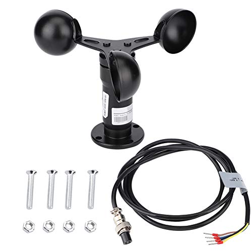 Windsensor, Windgeschwindigkeitssensor, 360-Grad-Windgeschwindigkeitsmessung, 0 bis 30 m/s, Wind Sensor mit Pulssignal-Ausgang, Aluminiumlegierter Anemometer, zur Windgeschwindigkeitserfassung von Mokernali
