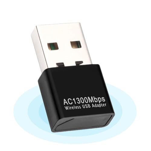 USB WiFi Dongle 1300Mbps, WiFi-Adapter USB 802.11 AC Dual Band 5GHz/2.4GHz schnell USB 3.0 hohe Verstärkung 5dBi mit doppelter Antenne Netzwerkadapter für PC Desktop Laptop Unterstützt Windows Mac und USB WiFi Dongle 1300Mbps, WiFi-Adapter USB 802.11 AC Dual Band 5GHz/2.4GHz schnell USB 3.0 hohe Verstärkung 5dBi mit doppelter Antenne Netzwerkadapter für PC Desktop Laptop Unterstützt Windows Mac und von Mokeum