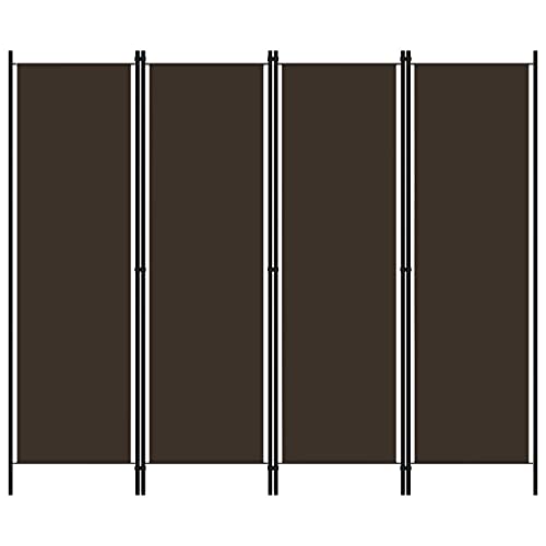Mokuyary 4-TLG. Raumteiler Braun 200x180 cm Paravent Raumteiler Innen Sichtschutz Trennwand Umkleide Sichtschutz von Mokuyary