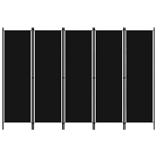 Mokuyary 5-TLG. Raumteiler Schwarz 250x180 cm Paravent Raumteiler Innen Sichtschutz Trennwand Umkleide Sichtschutz von Mokuyary