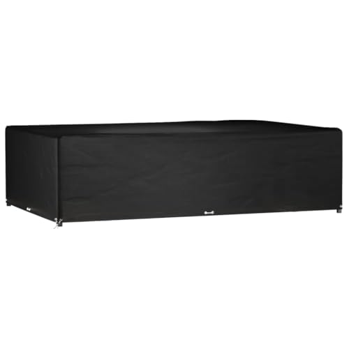 Mokuyary Gartenmöbel Abdeckung wasserdichte, Terrassenmöbel Abdeckung Anti-UV für Gartentische, Loungemöbel Gartenmöbel-Abdeckung 16 Ösen 325x205x90 cm Rechteckig von Mokuyary