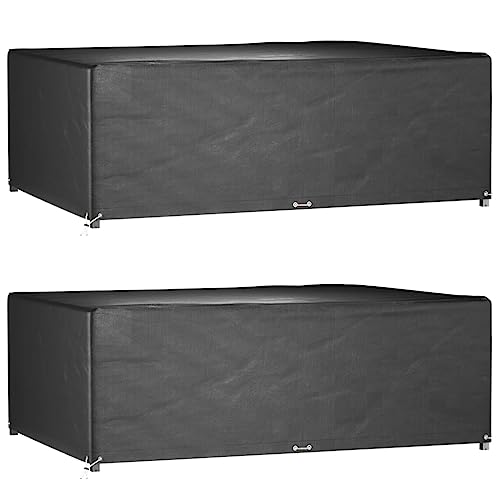 Mokuyary Gartenmöbel Abdeckung wasserdichte, Terrassenmöbel Abdeckung Anti-UV für Gartentische, Loungemöbel Gartenmöbel-Abdeckungen 2 STK. 12 Ösen 240x180x80 cm Rechteckig von Mokuyary