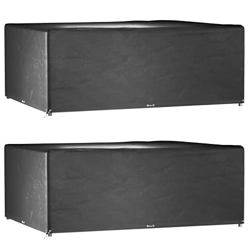 Mokuyary Gartenmöbel Abdeckung wasserdichte, Terrassenmöbel Abdeckung Anti-UV für Gartentische, Loungemöbel Gartenmöbel-Abdeckungen 2 STK. 16 Ösen 278x204x105cm Rechteckig von Mokuyary