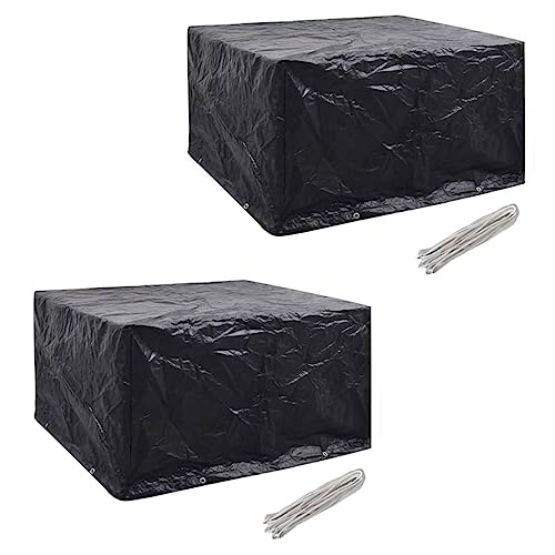 Mokuyary Gartenmöbel Abdeckung wasserdichte, Terrassenmöbel Abdeckung Anti-UV für Gartentische, Loungemöbel Gartenmöbel-Abdeckungen 2 STK. 6 Personen Poly Rattan 8 Ösen von Mokuyary