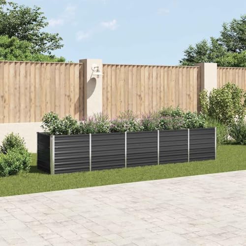 Mokuyary Hochbeet Pflanzbeet Frühbeet Gartenbeet Pflanzkübel Pflanzkasten Blumenkasten Gemüsebeet Blumenbeet Garten-Hochbeet Verzinkter Stahl 400x80x77 cm Anthrazit Mokuyary Hochbeet Pflanzbeet Frühbeet Gartenbeet Pflanzkübel Pflanzkasten Blumenkasten Gemüsebeet Blumenbeet Garten-Hochbeet Verzinkter Stahl 400x80x77 cm Anthrazit von Mokuyary