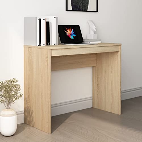 Mokuyary Schreibtisch Bürotisch Computertisch Klein Arbeitstisch Büro PC-Tisch Kinderschreibtisch Schreibtisch Sonoma-Eiche 90x40x72 cm Holzwerkstoff von Mokuyary