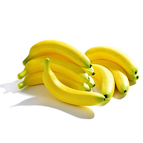 Mokyler Künstliche Früchte, 10 Stück künstliche Früchte Banane, künstliche Bananen Modell Faux Banane, Fake Dekorative Früchte für Home Party Fotografie Prop Hochzeit Dekoration von Mokyler