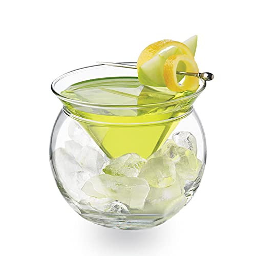 Mokylor Martini-Gläser ohne Stiel, elegantes Cocktailglas-Design mit rundem Boden, klassische Martini-Gläser für Martini, Whiskey, Margarita, Manhattan (150 ml, 260 ml) (2 Stück, L) von Mokylor