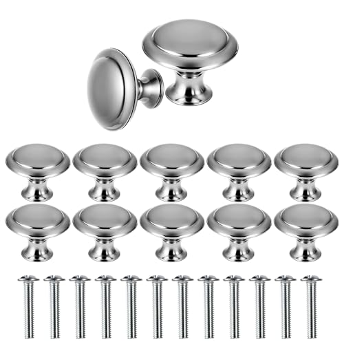 Molain 12pcs Schrankknöpfe Schubladenknöpfe Knauf für Schrank Möbelgriffe Vintage Türknöpfe für Küche Schrank Schublade Kommode Türen Möbel mit 12pcs 25mm Schrauben(Silber) von Molain
