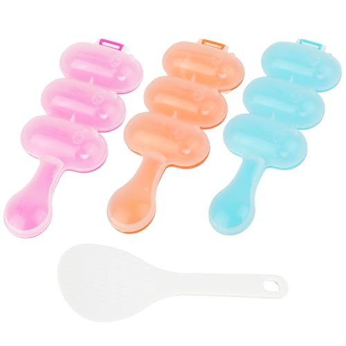 Molain 3 Stück Onigiri Form, DIY Sushi Maker Rice Ball Maker Mit 3 Stück Löffel Reisballform Rice Ball Maker Sushi Zubehör Reisbällchenform Für Kinder Mittagessen Maker von Molain