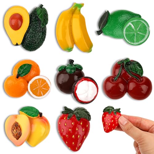 Molain 8Stück Frucht Kühlschrank Magnete, kühlschrankmagnete, 3D Kühlschrank Nachricht Magnete Karikatur Stereo Kühlschrankmagnete für Whiteboards Kühlschrank Crafts Meldeboard von Molain